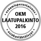 OKM Laatupalkinto 2016 OKM Laatupalkinto 2016