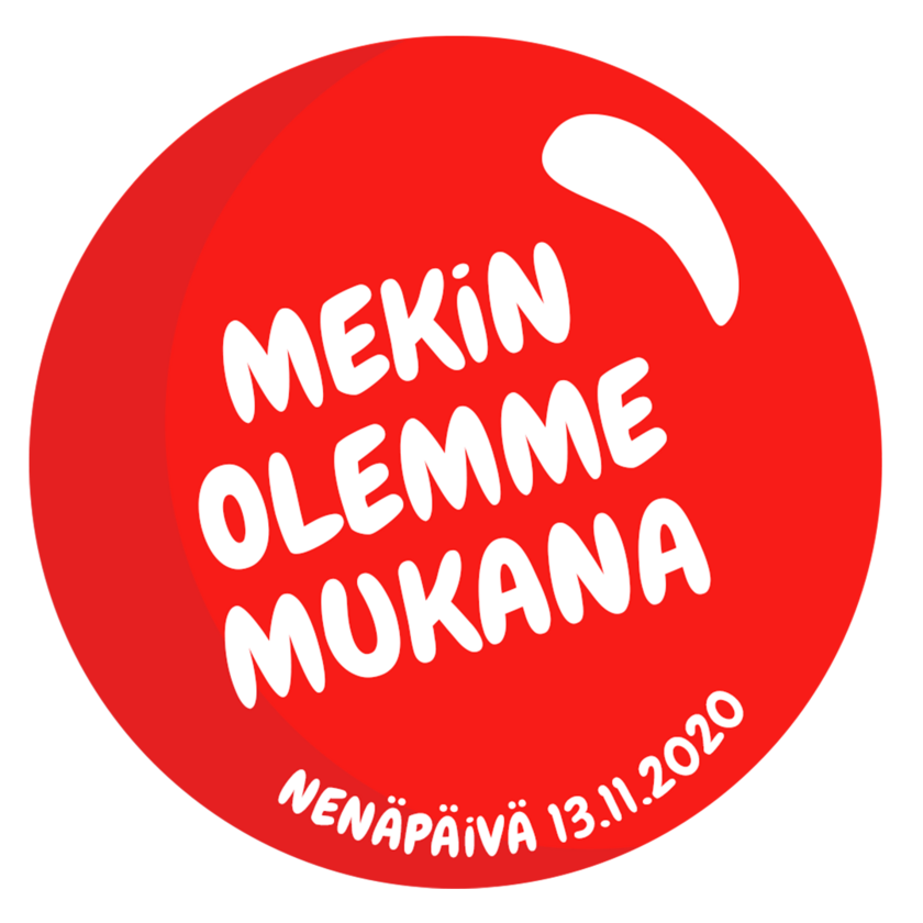 Olemme mukana nenäpäivässä 13.11.2020 -tekstikuva.