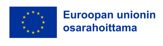 Euroopan unionin osarahoittama -teksti ja EU-lippu.