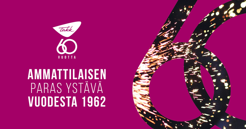 Ammattilaisen paras ystävä vuodesta 1962 ja 60 v. logo.