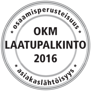 OKM laatupalkintoleima 2016. OKM laatupalkintoleima 2016.